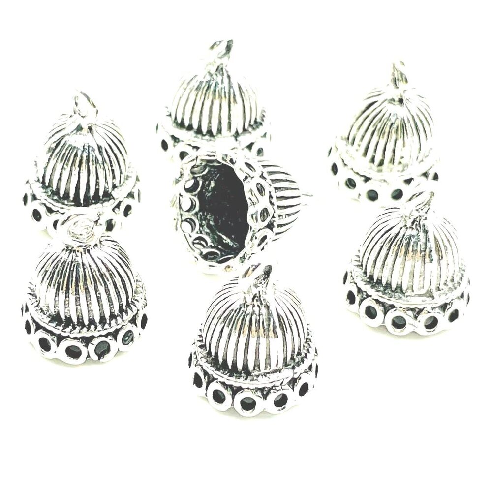 3106 12PC Antique Silver Hollow Tassel Hat Charms Pendants for Jewelry